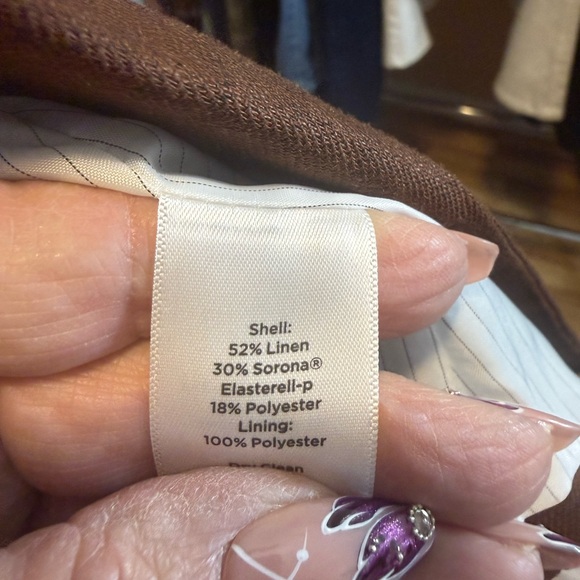 Talbots Brown Linen Blend Skirt Set - Picture 14 of 16